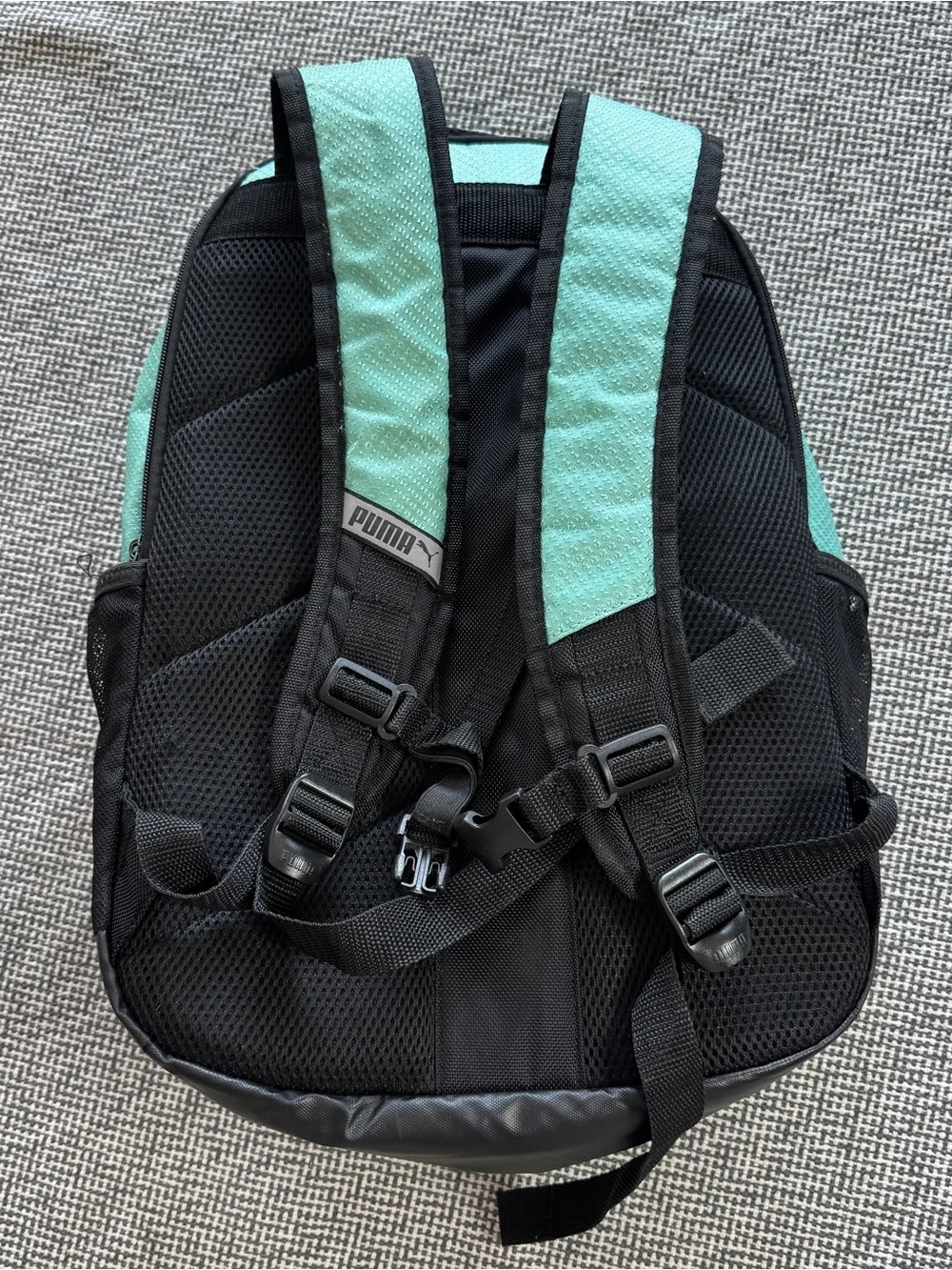 Puma Mint Green and Black Men’s Backpack with Silver Logo